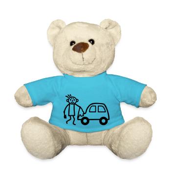 Strichmännchen Autowäsche - Teddy - Atollblau - Vorne