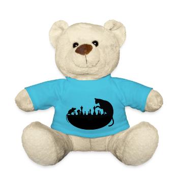 Katz und Maus spielen - Teddy - Atollblau - Vorne