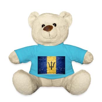 Barbados Flag Graffiti on Brick Wall - Teddy - Atollblau - Vorne