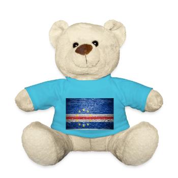 Brick wall with flag of Cape Verde graffiti - Teddy Bear - atoll blue - Front