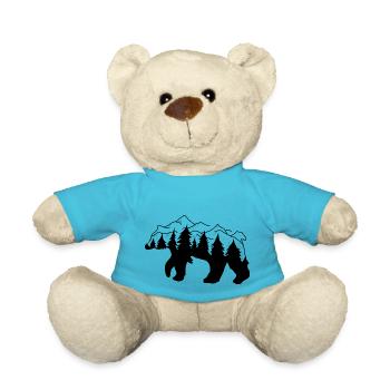 Bear forest mountains - Teddy Bear - atoll blue - Front