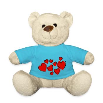 Valentine heart - Teddy Bear - atoll blue - Front