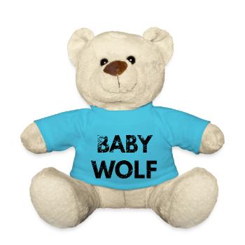 BABY WOLF black grunge look - Teddy Bear - atoll blue - Front