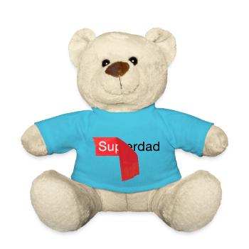 Superdad Daddy Father - Teddy Bear - atoll blue - Front