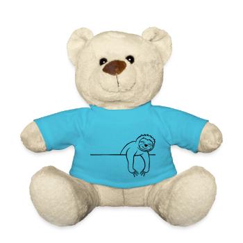 Comic Faultier Mauer - Teddy - Atollblau - Vorne