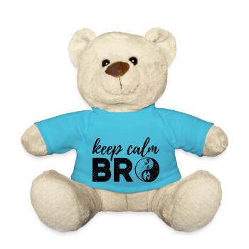 Keep Calm Bro Frieden Humor Langsam Calm Down - Teddy - Atollblau - Vorne