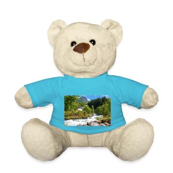 Geiranger panorama Storseterfossen Norway - Teddy Bear - atoll blue - Front