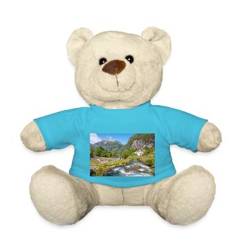 Geiranger panorama view from Storseterfossen (also - Teddy Bear - atoll blue - Front