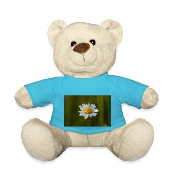 Daisies Marguerite Daisies - Teddy Bear - atoll blue - Front