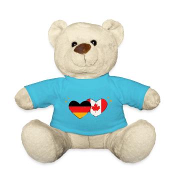 I love Canada Germany Flags Hearts Flags - Teddy Bear - atoll blue - Front