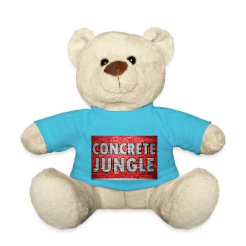 Concrete Jungle Ziegelsteinmauer Graffiti - Teddy - Atollblau - Vorne