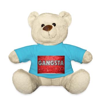 Gangster Brick Wall Graffiti - Teddy Bear - atoll blue - Front