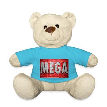 Mega Brick Wall Graffiti - Teddy Bear - atoll blue - Front