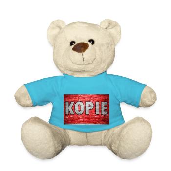 Kopie Ziegelsteinmauer Graffiti - Teddy - Atollblau - Vorne