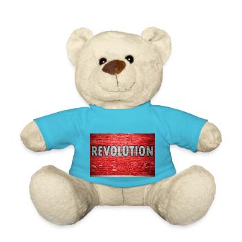 Revolution Brick Wall Graffiti - Teddy Bear - atoll blue - Front