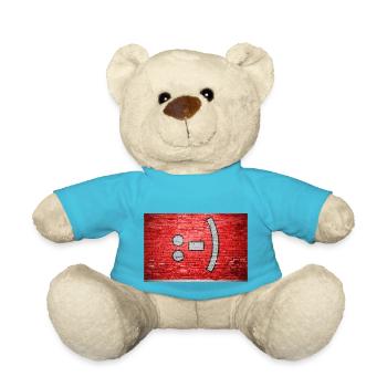 Smiley brick wall graffiti :-) - Teddy Bear - atoll blue - Front