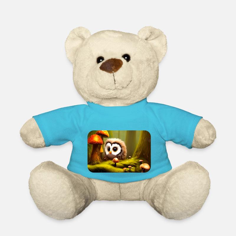 Forest with owl - Teddy Bear - atoll blue