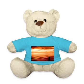silhouette on the beach at sunset - Teddy Bear - atoll blue - Front
