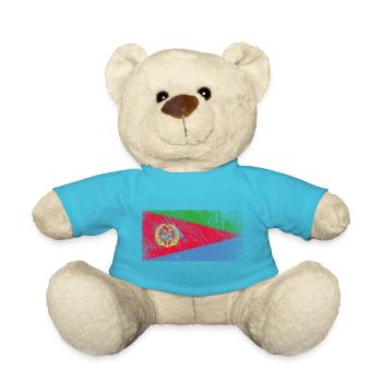 Eritrea Flagge - Vintage Grunge - Teddy - Atollblau - Vorne