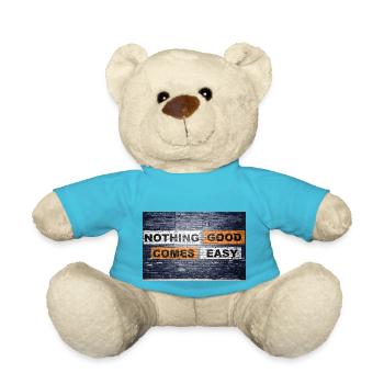 Nichts Gutes fällt leicht Schriftzug Graffiti - Teddy - Atollblau - Vorne