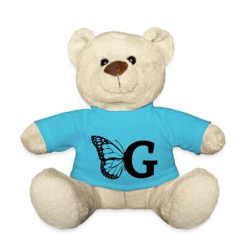 letter G butterfly - Teddy Bear - atoll blue - Front