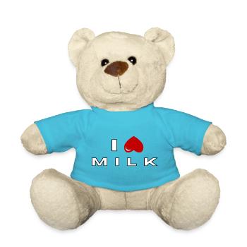 I hate Milk - Teddy Bear - atoll blue - Front