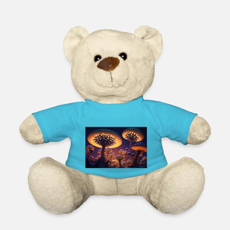 Ville champignon - Nounours - bleu outremer
