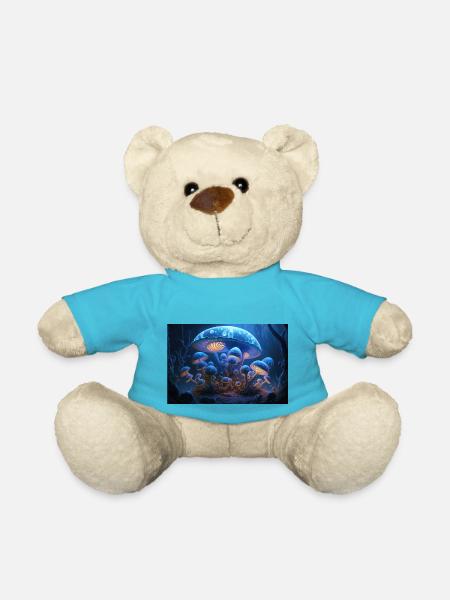 Mushroom city - Teddy Bear - atoll blue