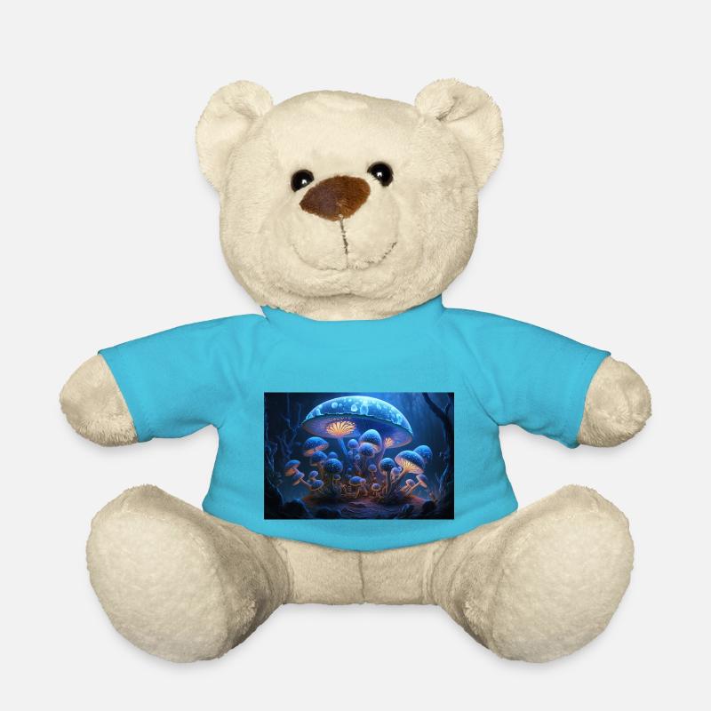 Mushroom city - Teddy Bear - atoll blue