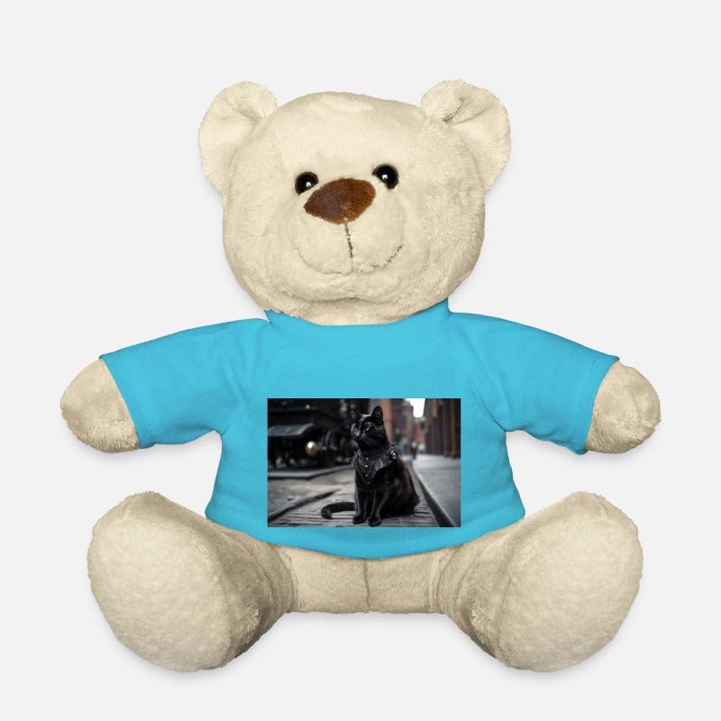 Chat noir4 - Nounours - bleu outremer