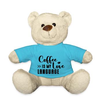 Coffee is my love Language - Teddy Bear - atoll blue - Front