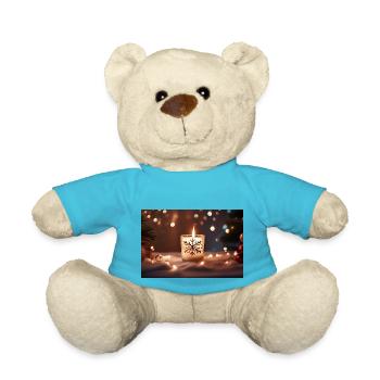 Bougie de Noël - Nounours - bleu outremer - Devant