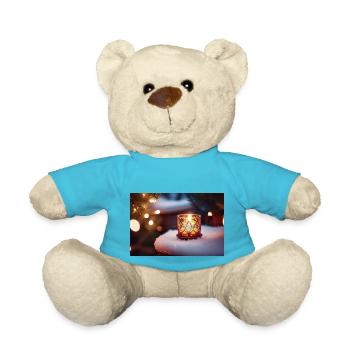 Bougie de Noël - Nounours - bleu outremer - Devant