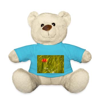 Mohnblume im Kornfeld - Teddy - Atollblau - Vorne