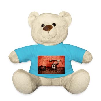 Fork phone with bellows camera - Teddy Bear - atoll blue - Front
