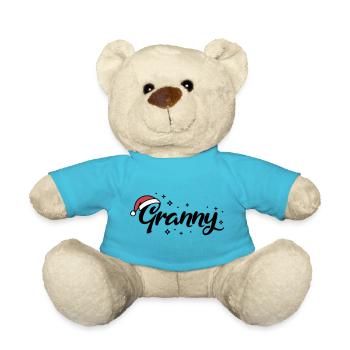 Weihnachtsmütze Granny Oma - Teddy - Atollblau - Vorne