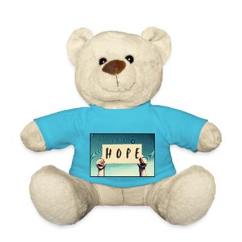 Sign - Hope - Teddy Bear - atoll blue - Front