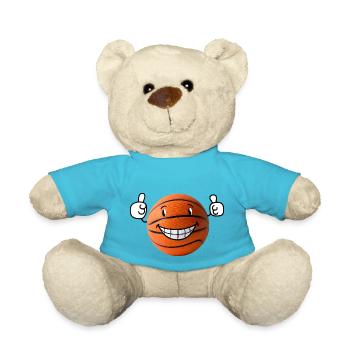 Happy basketball showing thumbs up - Teddy Bear - atoll blue - Front