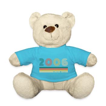 20 Years 2006 Vintage Birthday Gift - Teddy Bear - atoll blue - Front