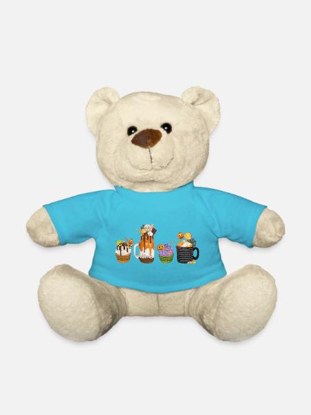 🎃 Sweet Halloween Temptation – Cupcakes & Drinks - Teddy Bear - atoll blue
