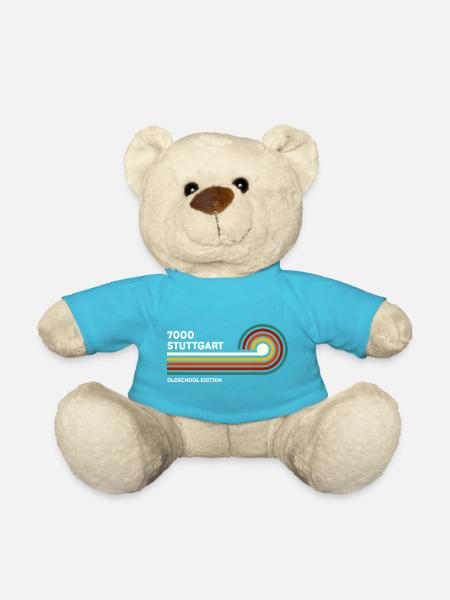 Stuttgart Retro Shirt 7000 PLZ Postleitzahl 80er - Teddy - Atollblau