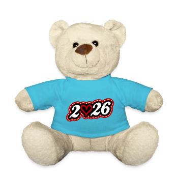 2026 Heart - Teddy Bear - atoll blue - Front