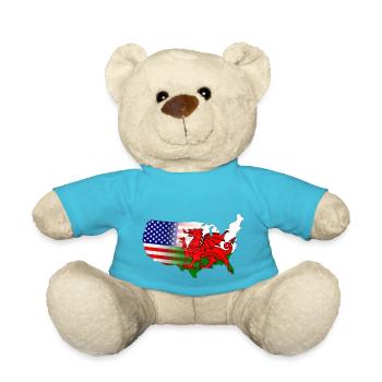 American Welsh Flag - Teddy Bear - atoll blue - Front