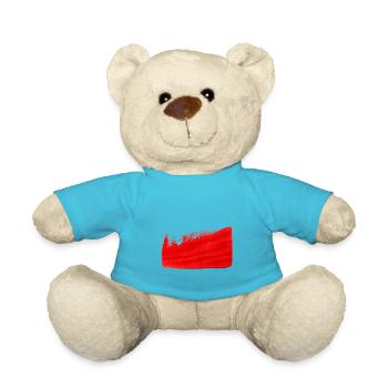 Rote Farbe - Teddy - Atollblau - Vorne