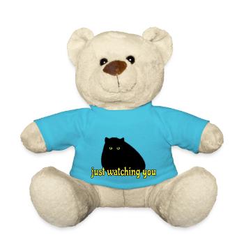 black cat is watching you - Teddy - Atollblau - Vorne