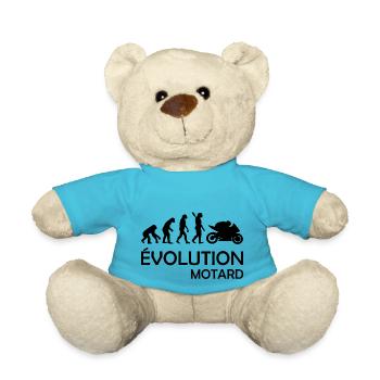 Évolution Motard / humour moto - Nounours - bleu outremer - Devant