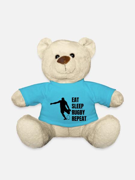 Rugby gift rugby player rugby team rugby coach - Teddy Bear - atoll blue