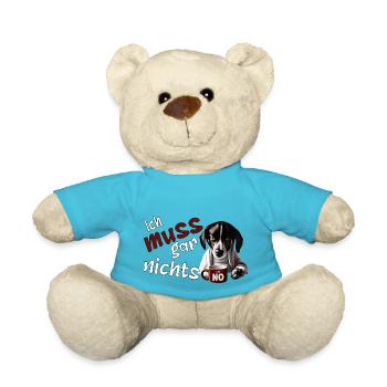 ich muss gar nichts grimmiger hund - Teddy - Atollblau - Vorne