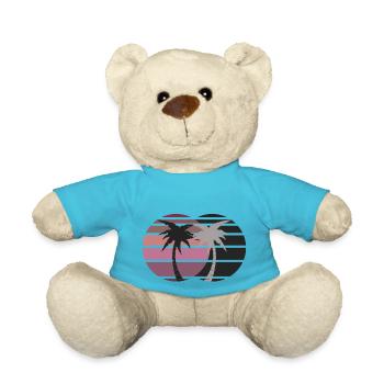Palmiers de style rétro - Nounours - bleu outremer - Devant