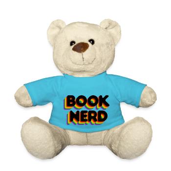 Book Nerd, Literary Gift - Teddy Bear - atoll blue - Front